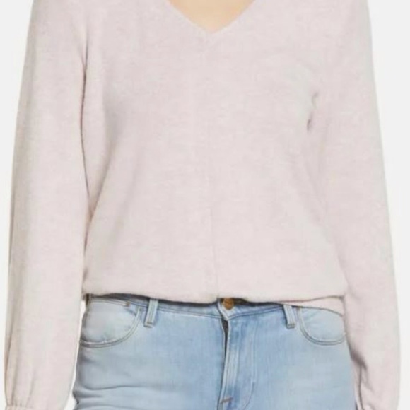 bobeau Sweaters - Bobeau Angel Wing Women's Marled V-Neck Top Dusty Rose Size Medium NWT